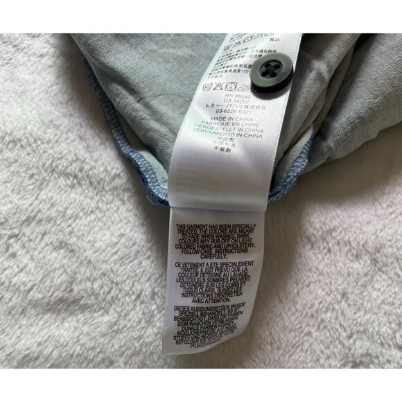 Tommy Bahama Mens Blue Palm Tree Print Short Sleeve Button-Up Shirt Large Casual - Picture 10 of 11